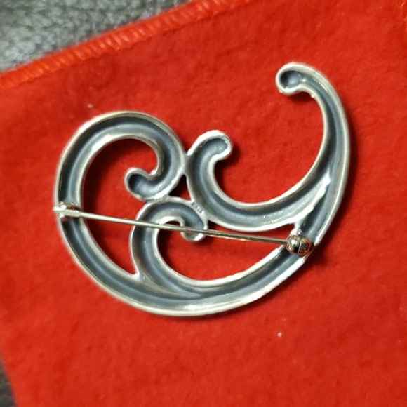 Large Retired James Avery Scroll style Brooch - Picture 4 of 6